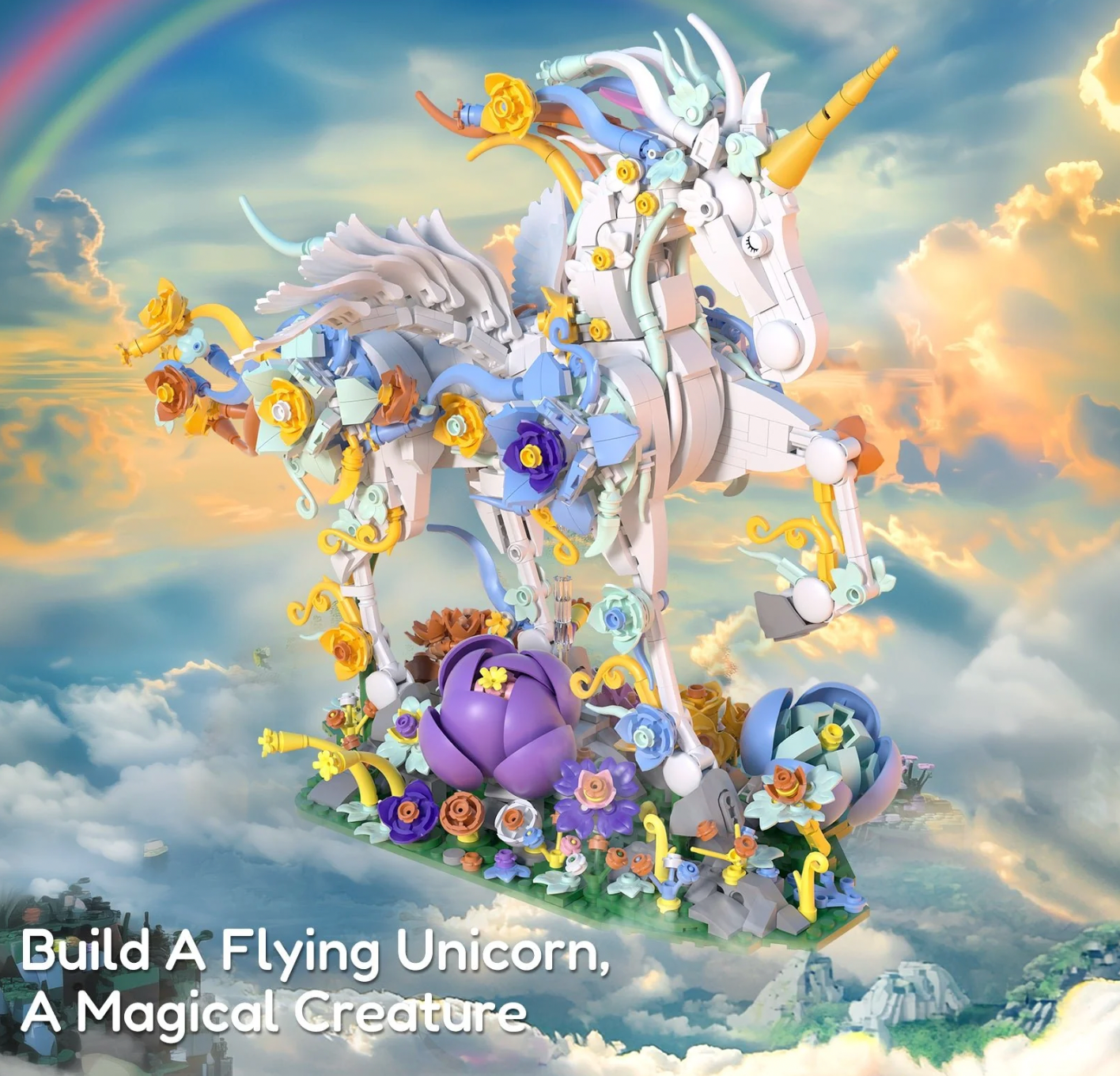 Sillbird Unicorn Building Toy Set (1472 Pieces)