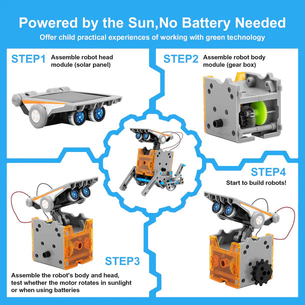 Sillbird DIY 12-in-1 Solar Robot Toys with Dual Drive Motor