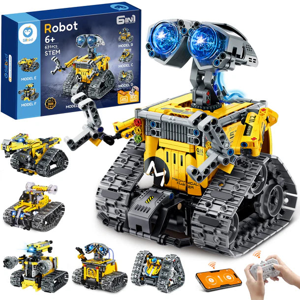 Sillbird 6-in-1 Remote & App Controlled Wall Robot Set - 560 Pieces